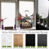 Close-up view of non-woven fabric pleated blind in various colors and styles installed in a window.