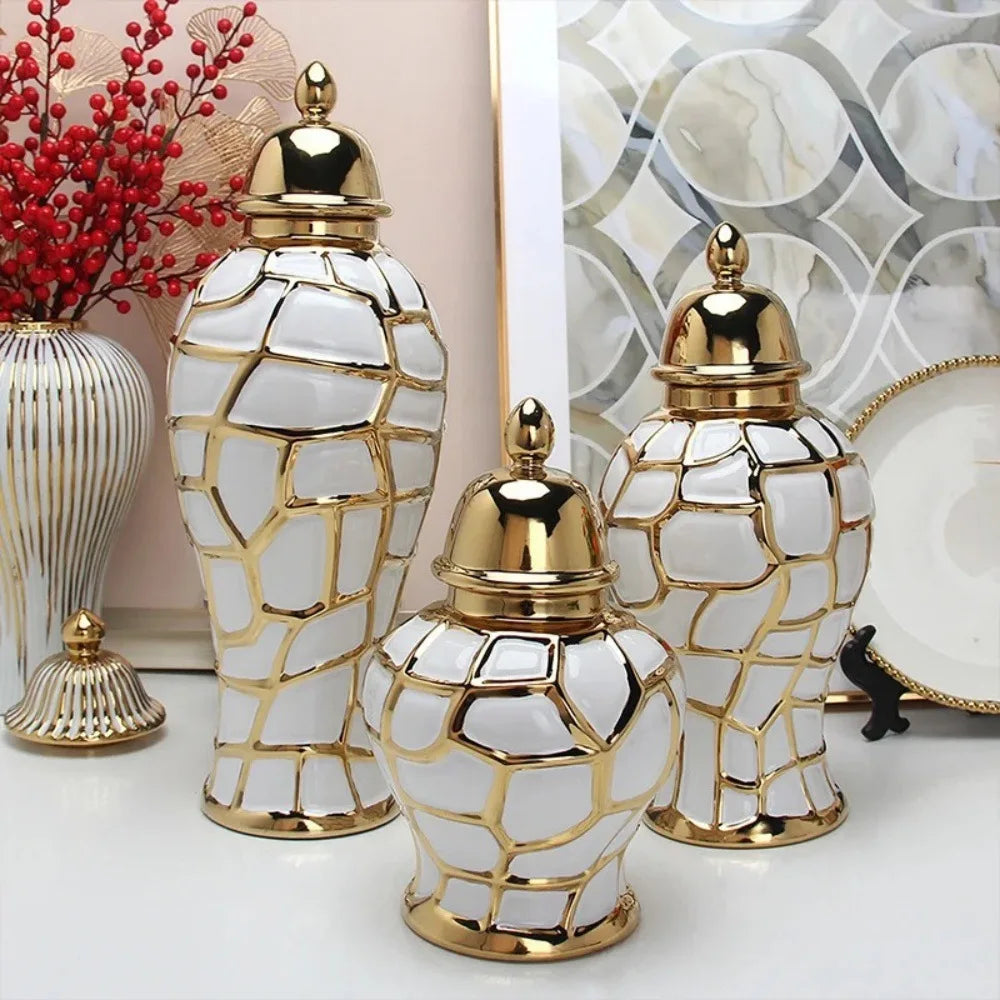 Nordic Ceramic Electroplated Tabletop Vase