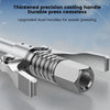 Close-up view of a thickened precision casting handle and dual handles for a heavy-duty grease gun coupler.
