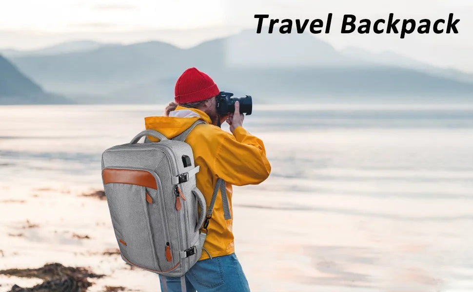 Expandable Travel Backpack with 4 Packing Cubes