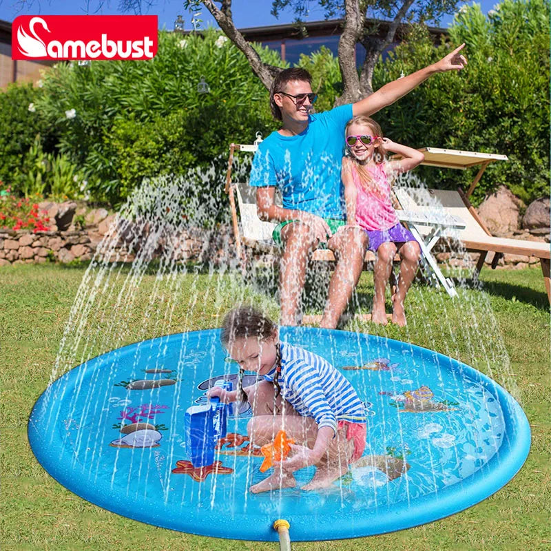 Inflatable Water Play Mat with Sprinkler Fun
