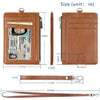 Premium PU Leather Badge Holder with Zipper and Lanyard