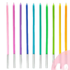 Spiral Birthday Cake Candles, Set of 6 Long Thin Decorative Candles for Cakes and Desserts
