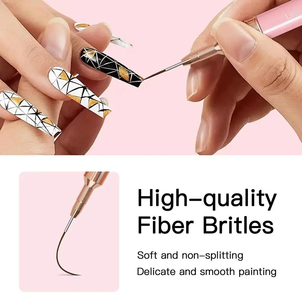 Kit de pinceaux professionnel pour l'art du nail art (5-en-1)