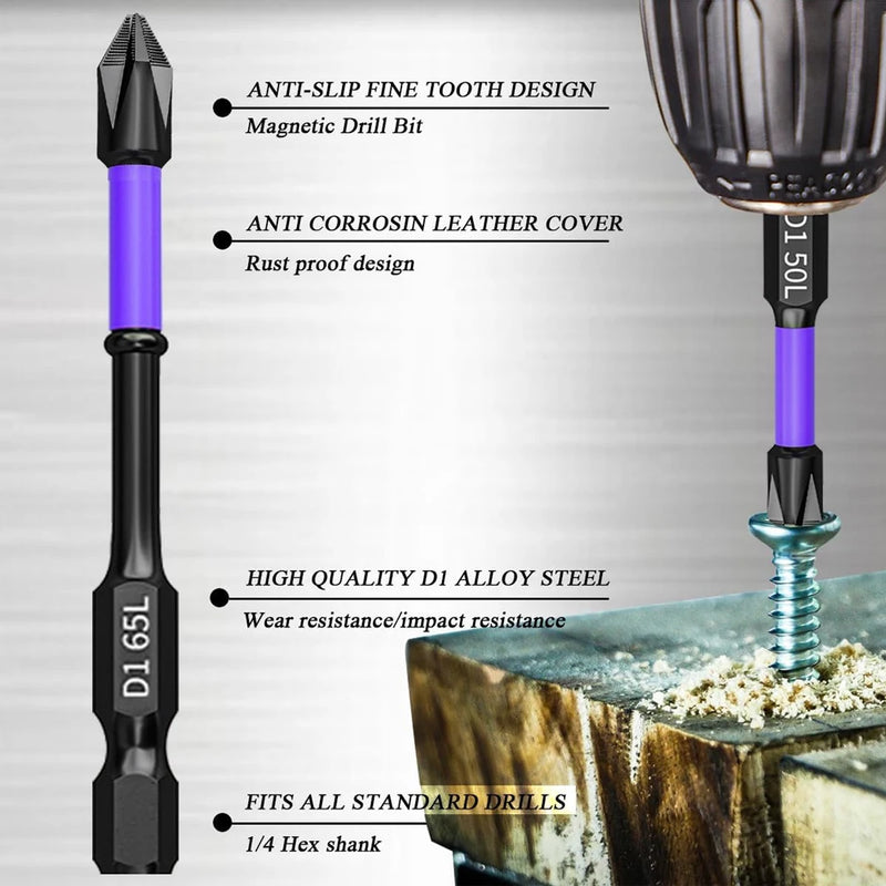 Magnetic Phillips Impact Screwdriver Bits