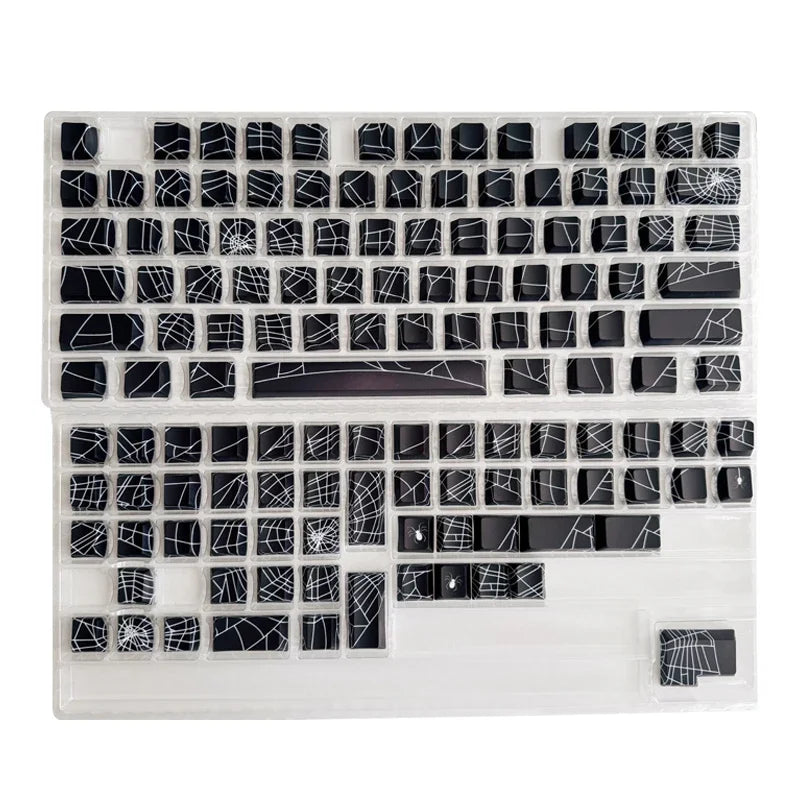 Black Spider Side-Printed Translucent Keycaps for Mechanical Keyboards
