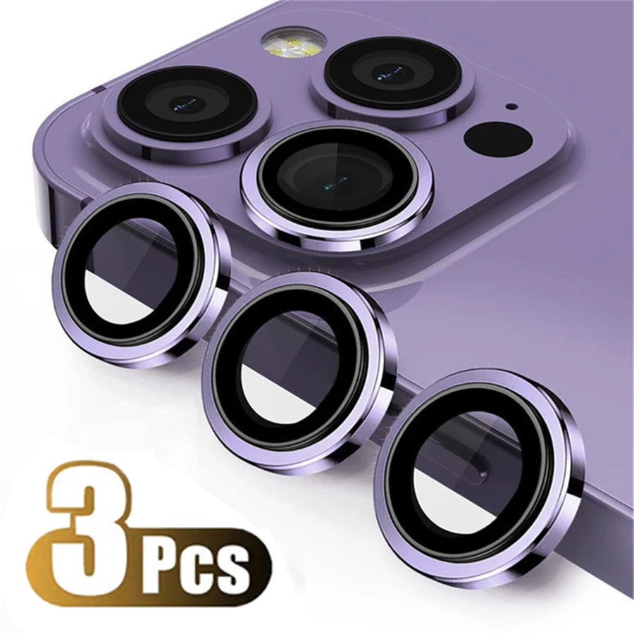 Titanium Camera Lens Protector with Tempered Glass for iPhone 16 Pro Max, 15, 14, 13, 12 & Mini
