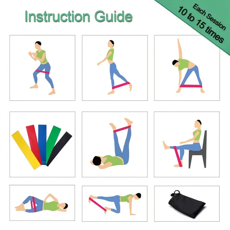 5-Level Resistance Band Set for Strength & Flexibility Training