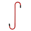 Red S-hook brake caliper hanger for auto repair