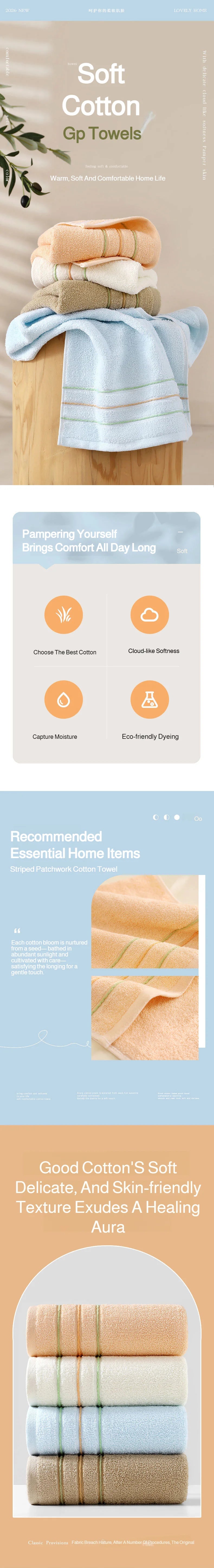 Quick-Dry Pure Cotton Towel – Ultra Soft & Absorbent for Home, Gym, or Travel