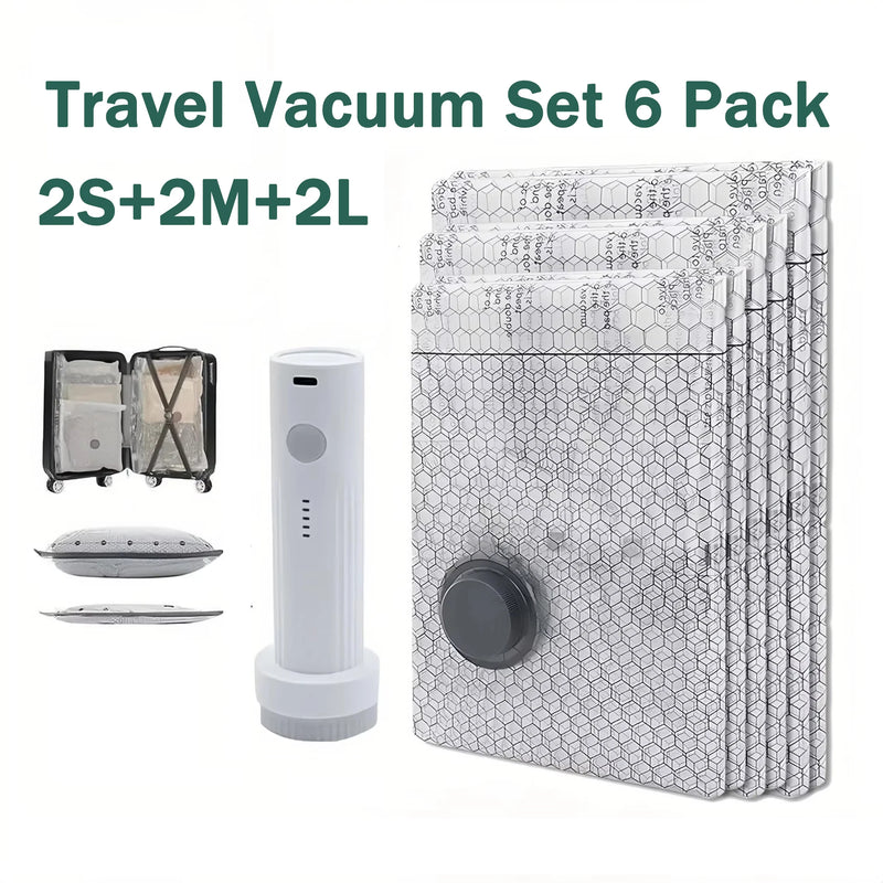 Cordless Vacuum Storage Set with Rechargeable Pump