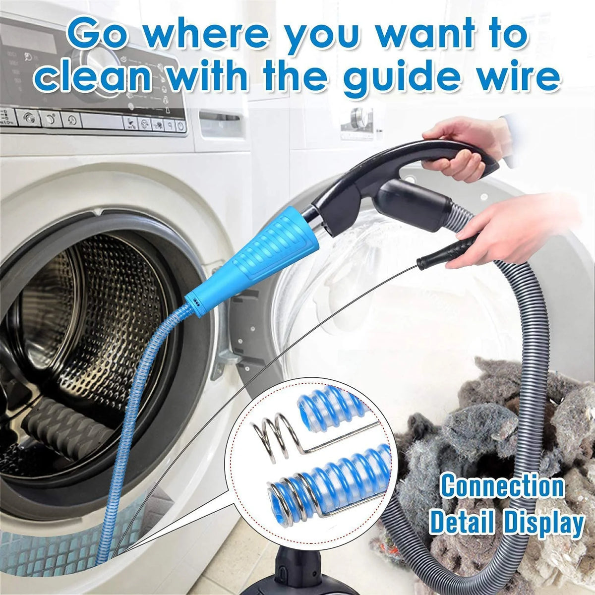 Dryer Vent Cleaning Kit with Vacuum Hose Attachment