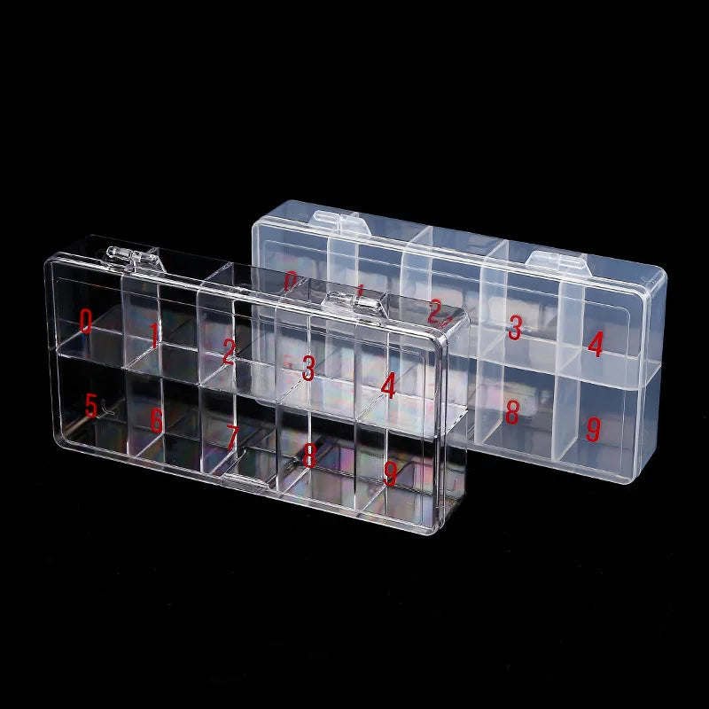 Clear Nail Tip Storage Box with Compartments