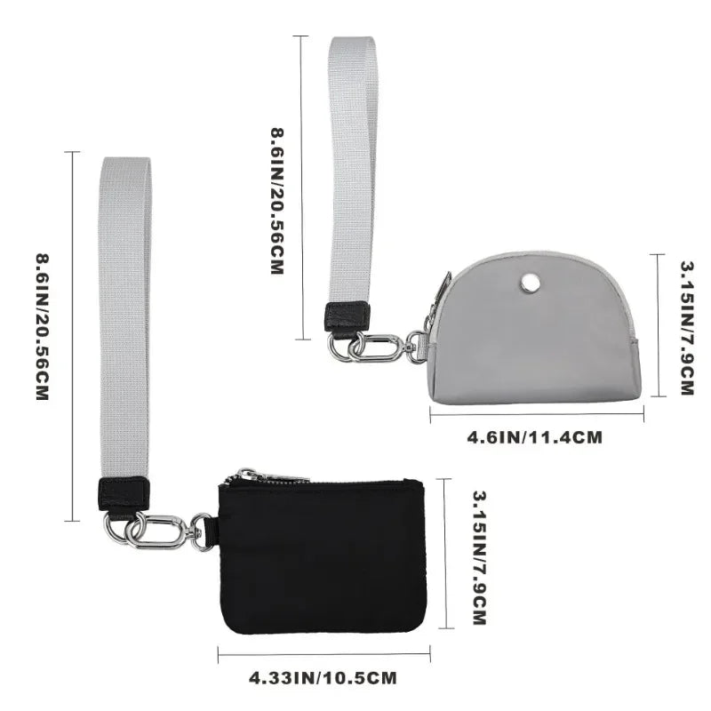 Compact Zippered Wristlet Wallet with Coin Pocket