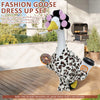 A white goose dress-up set featuring a head, body, and accessories displayed outdoors.