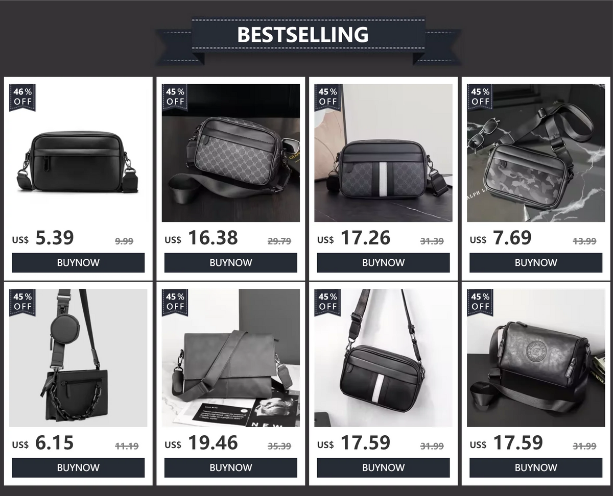 Vintage Leather Crossbody Bag for Men – Compact Messenger Shoulder Bag