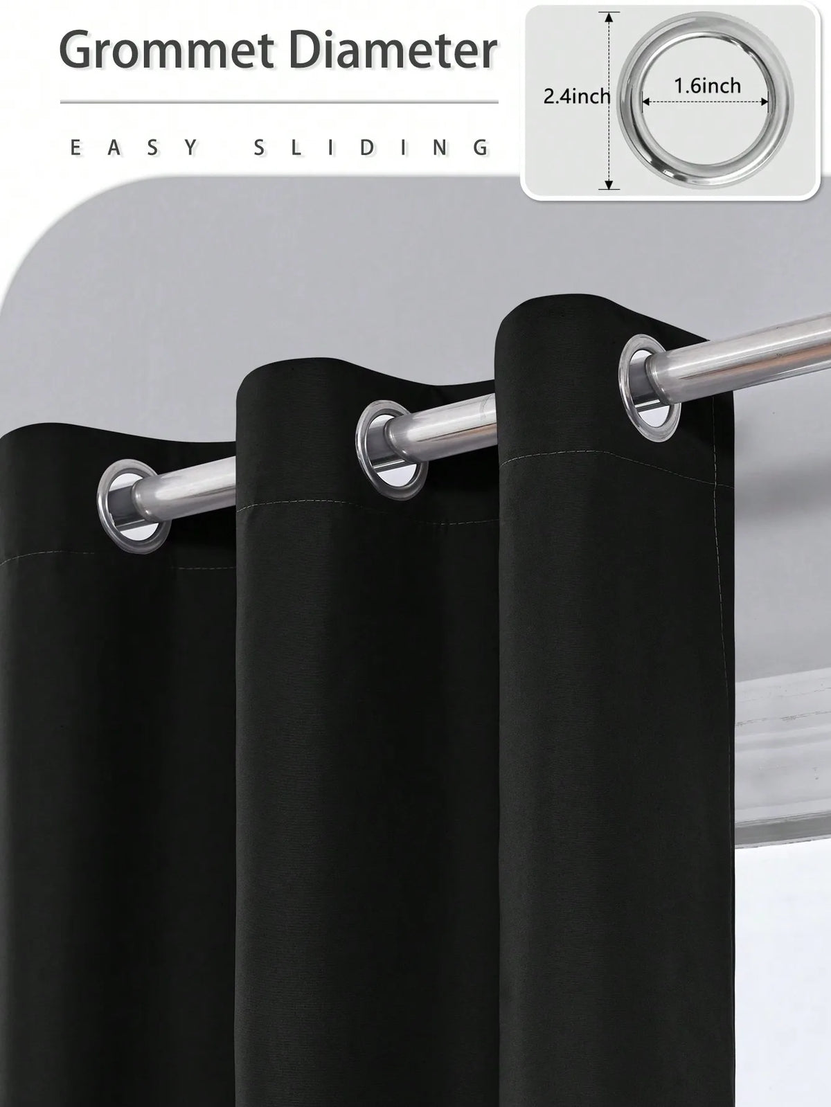 100% Blackout Curtains with Grommets for Bedroom and Living Room