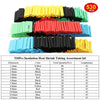 Assortment kit of heat shrink tubing in various colors and diameters for wire protection