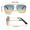 Quadratische Aviator-Sonnenbrille mit abnehmbarem Metallgitter-Schild