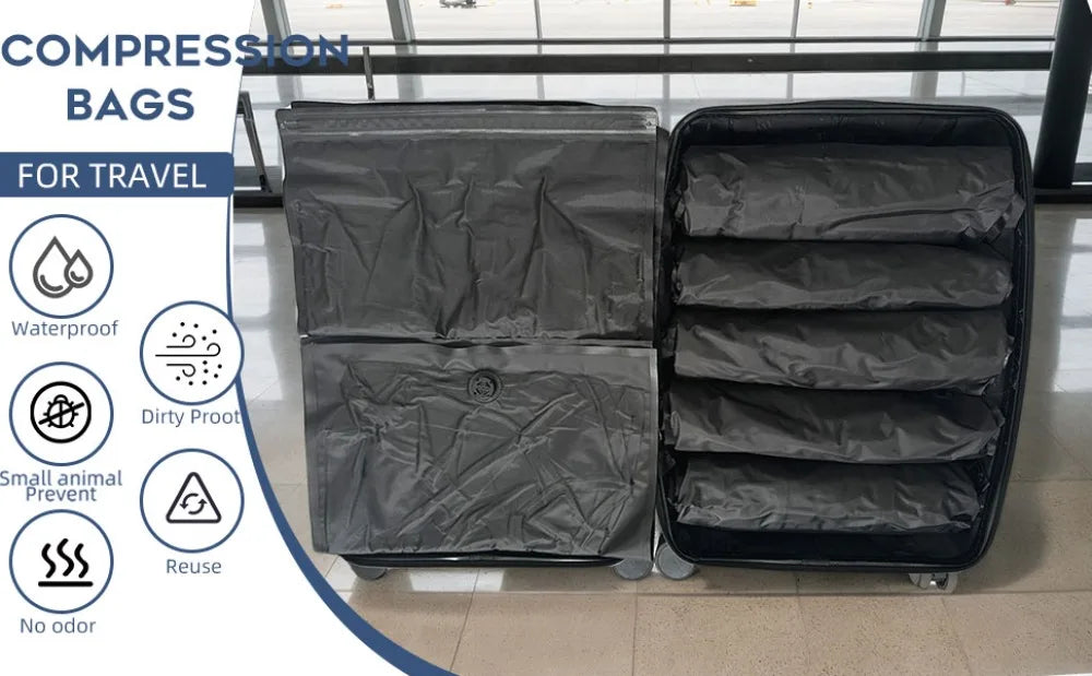 Reusable Hand Roll Vacuum Bags for Travel and Storage