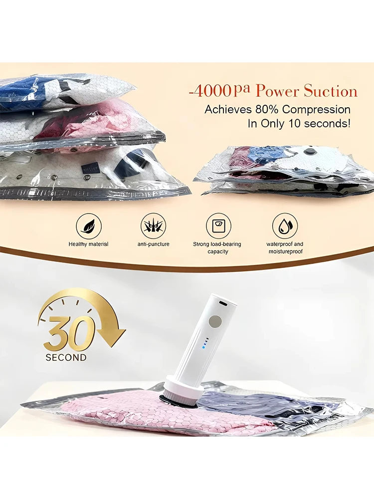 Cordless Vacuum Storage Set with Rechargeable Pump