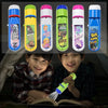 A set of colorful kids educational projector flashlights featuring various story themes like Outer Space and Unicorns.