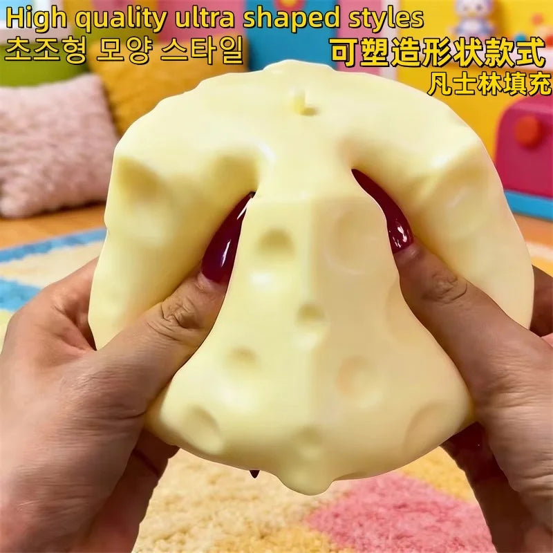 Balle Anti-Stress en Forme de Fromage Géant