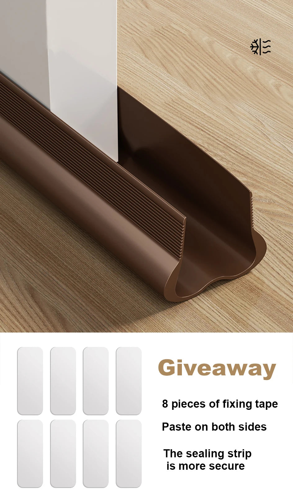 Flexible Door Draft Stopper with Soundproofing Seal