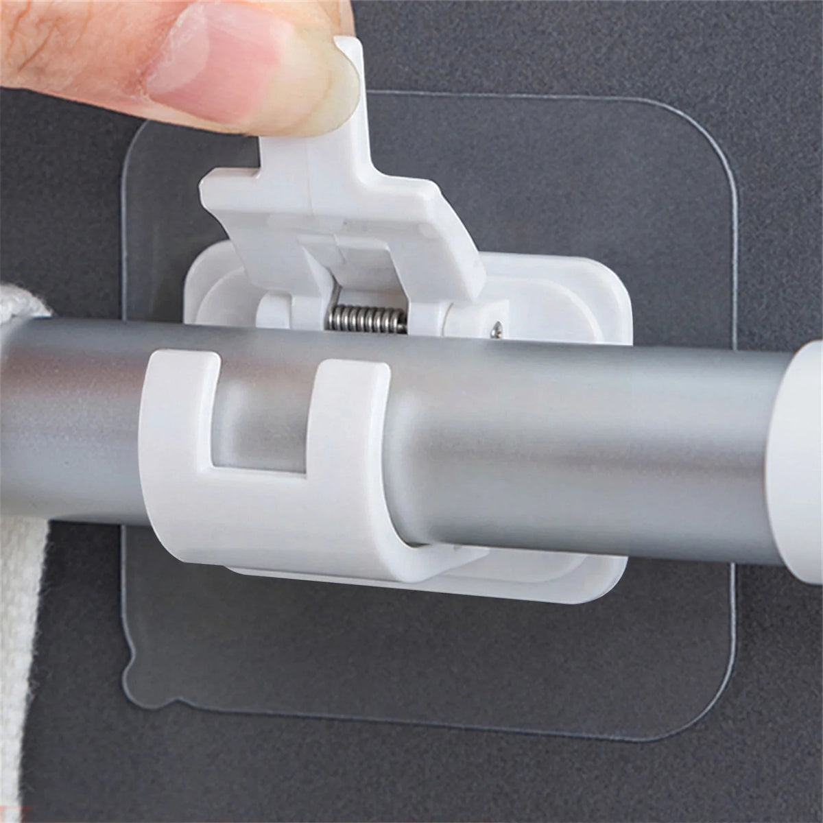 Self-Adhesive Curtain Rod Clamp Hooks – Punch-Free Wall Hanging Holders
