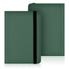 A dark green universal e-reader case with a black hand strap shown in a vertical view.