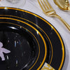 Elegant White Plastic Plates with Gold Rim