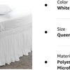 White polyester microfiber ruffled bed skirt for queen or king size beds
