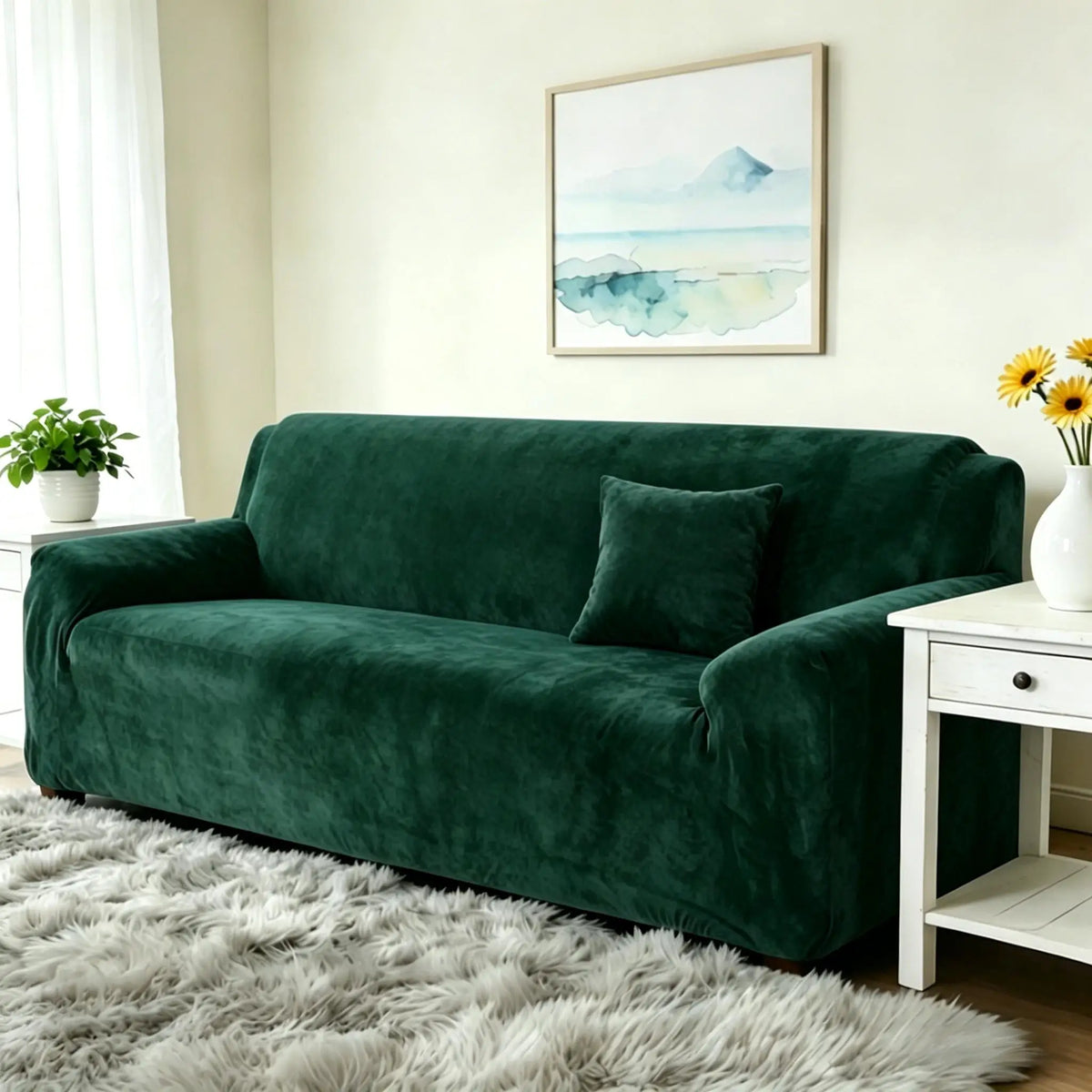 Stretch Velvet Non-Slip Sofa Cover for L-Shaped Couches