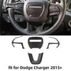 Carbon fiber interior trim kit for Dodge Charger featuring various trim pieces like steering wheel accents and console parts