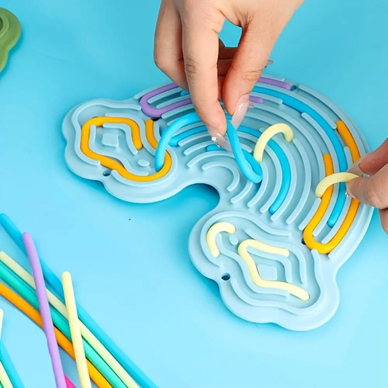 Double-Sided Silicone Fidget Board with 12 Strings