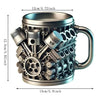Taza Aislada de Acero Inoxidable con Diseño de Motor V8
