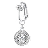 Schmetterling Clip-On Bauchnabelring mit rosa Zirkon