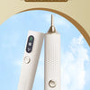 A set of two white diamond art pens with vacuum suction and two speed settings shown against a light blue sky background.