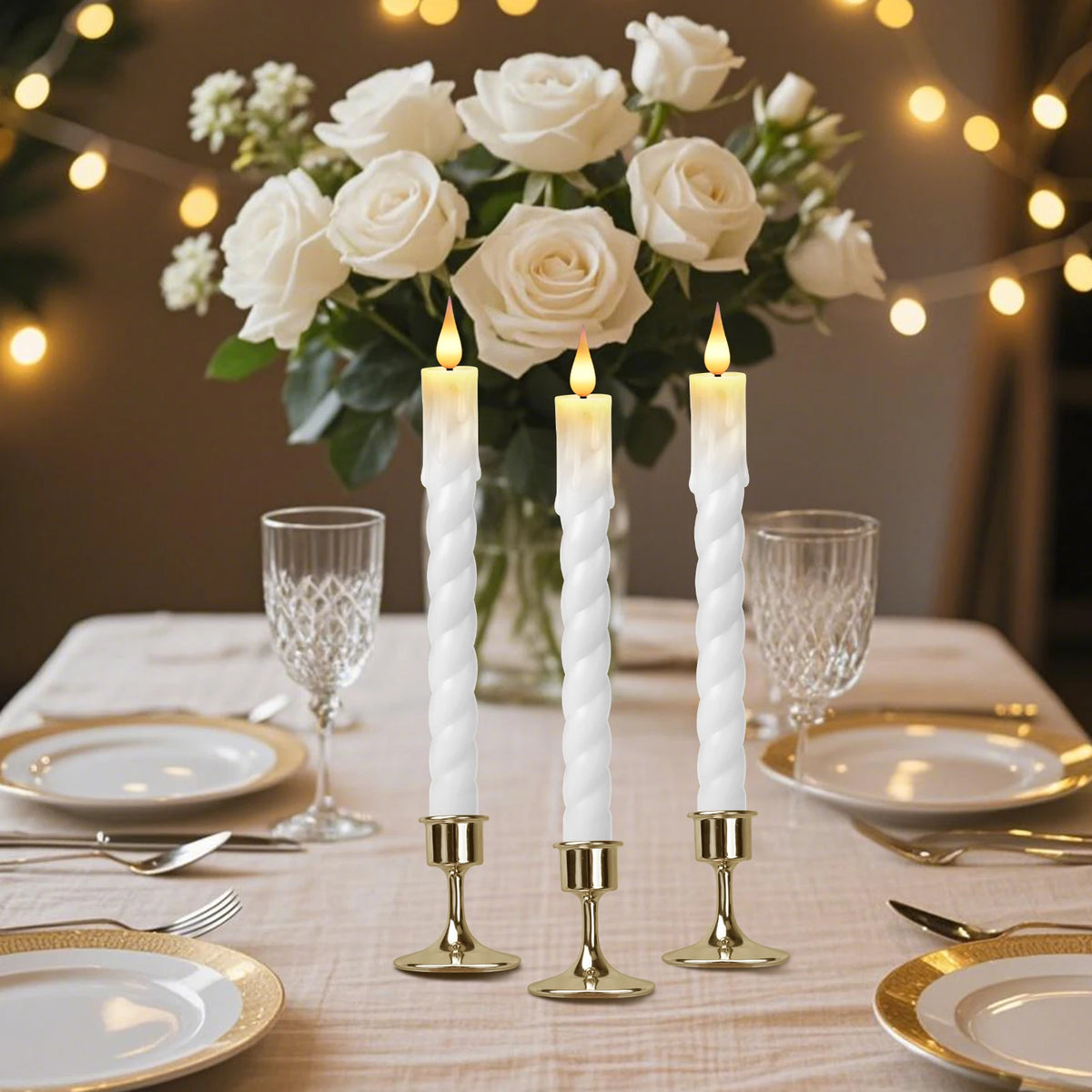 LED Flameless Taper Candles with Remote Control