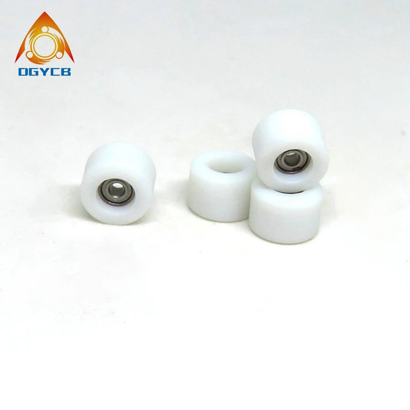 White PU coated fingerboard wheels with precision bearings