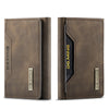 Vintage Leather Trifold Wallet with Magnetic Closure