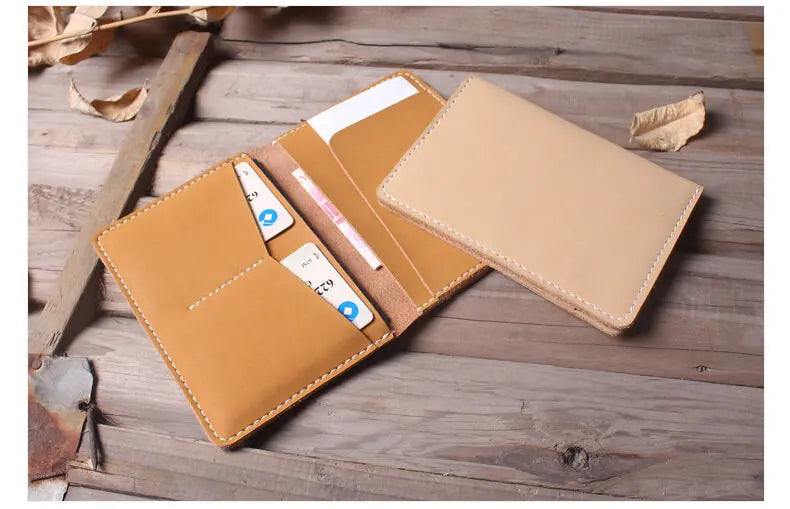 Genuine Leather Passport Holder with Card Slots
