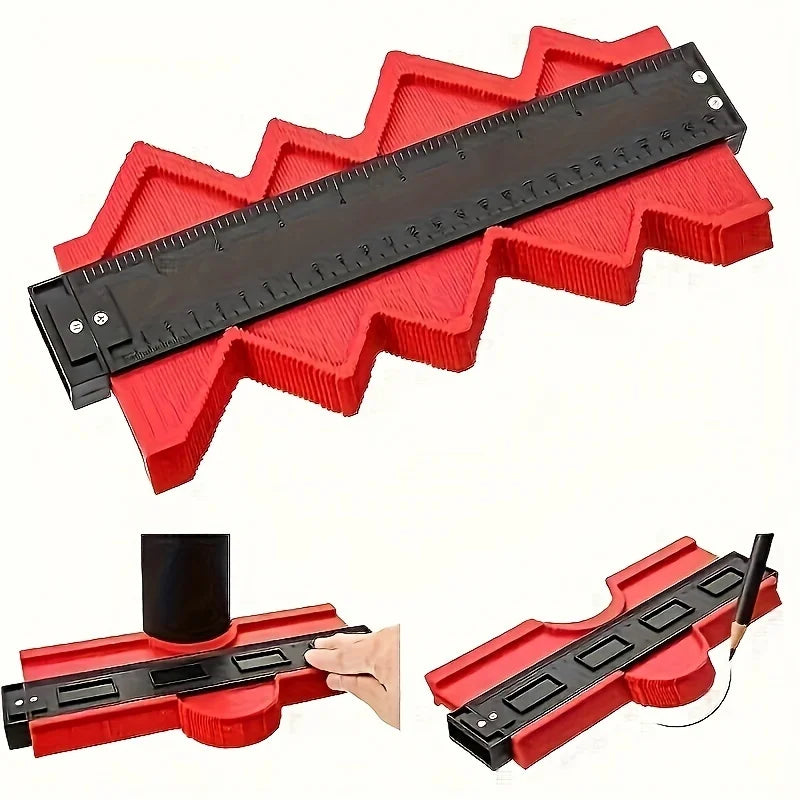 Contour Gauge Ruler with Lockable Pins for Accurate Profile Transfer