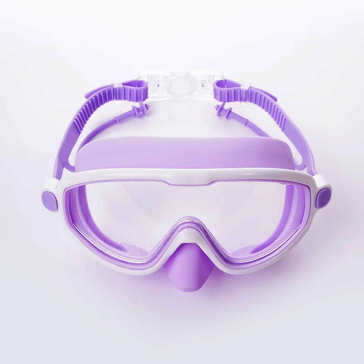 Lunettes de natation larges violet et blanc anti-buée avec protection UV