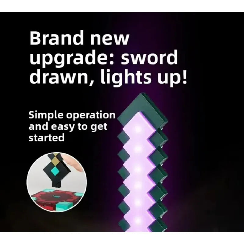 Rainbow LED Diamond Sword with USB Charging Base