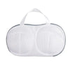 White fine mesh laundry bag with handles for delicate underwear