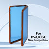 A new orange colored protective display case for PSA/CGC graded trading cards shown in a vertical view.