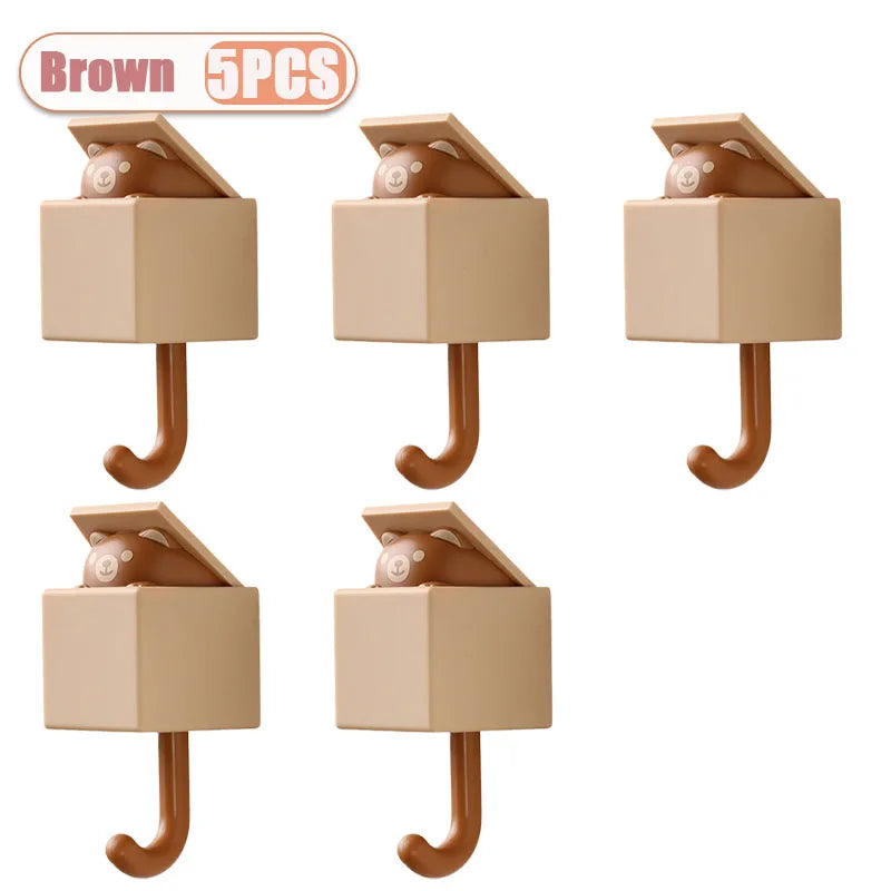Cute Cartoon Cat Wall Hooks - Self-Adhesive
