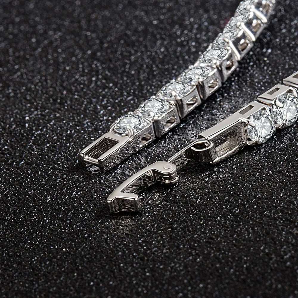 Sterling Silver Tennis Bracelet with Zircon Stones