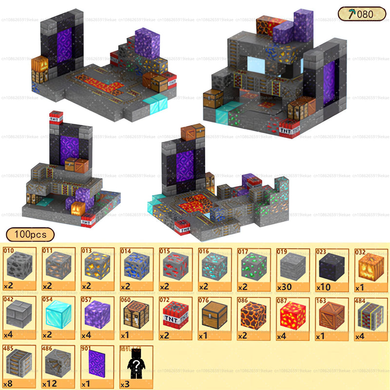 Magnetic Building Blocks Mine World Cube Set